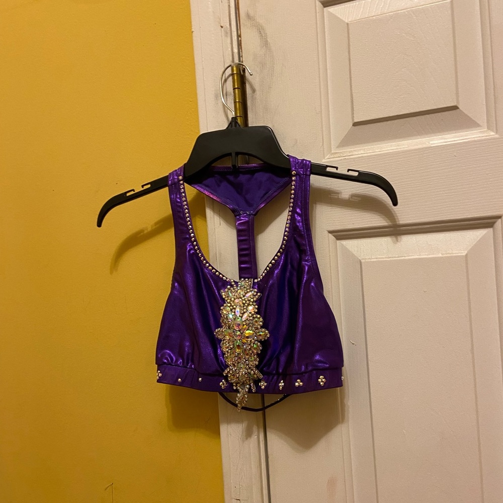 Purple sequin two piece jazz/musical theatre dance costume